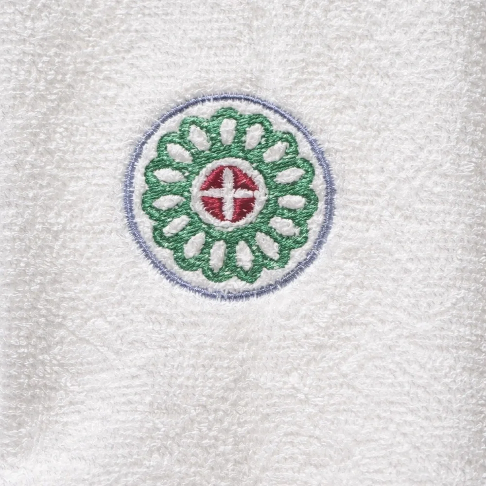 Mahjong One Dot White Embroidered Hand Towel - Hostess Gift 🎁 Mahj decor